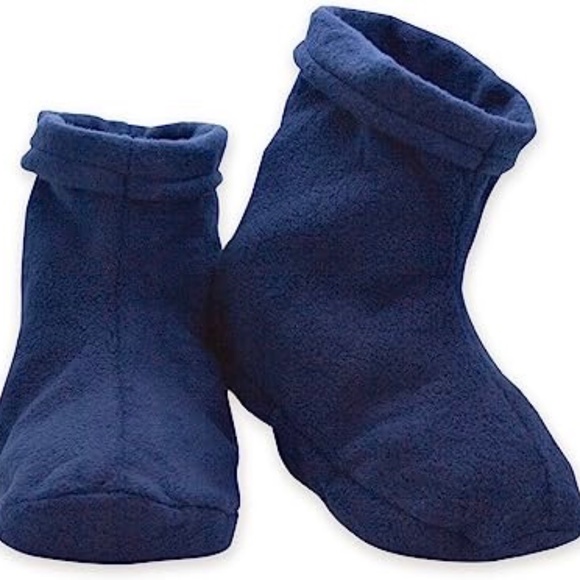 Blue Fleece Heated Slippers Aromatherapy Foot Warmer Booties - Picture 4 of 7